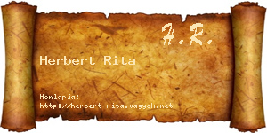 Herbert Rita névjegykártya